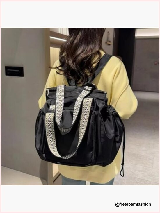 Large Capacity Nylon Tote Backpack with 15 Pockets, Travel Organizer Bag main image 7